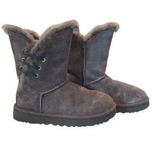 UGG Constantine Genuine Shearling Women's Charcoal Boots US Size 6 Preppy Suede